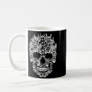 Deutscher Schäferhund Grafik Halloween-Schädel Kaffeetasse