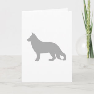 Deutscher Schäferhund Graue Silhouette Karte