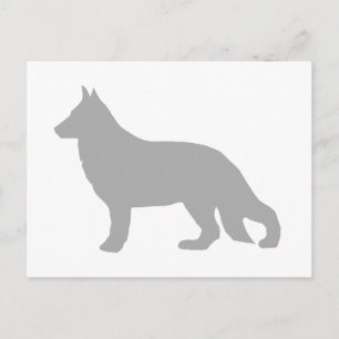 Deutscher Schäferhund Graue Silhouette Postkarte