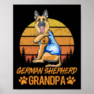 Deutscher Schäferhund Großvater Paw Vater Vatertag Poster