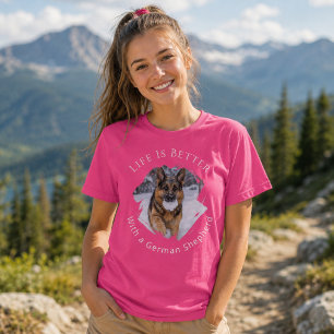 Deutscher Schäferhund GSD Foto Leben Ist Besser Ki T-Shirt