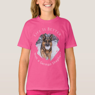 Deutscher Schäferhund GSD Foto Leben Ist Besser Ki T-Shirt