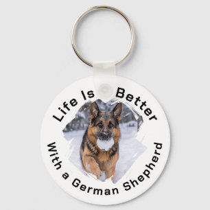 Deutscher Schäferhund GSD Foto Leben ist besser Schlüsselanhänger