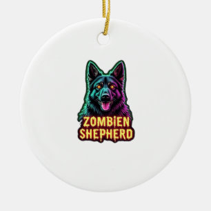 Deutscher Schäferhund GSD Shep Zombie Hund Hallowe Keramik Ornament