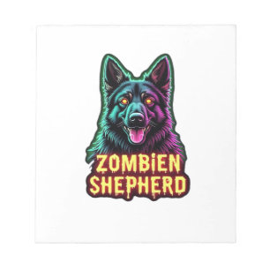 Deutscher Schäferhund GSD Shep Zombie Hund Hallowe Notizblock