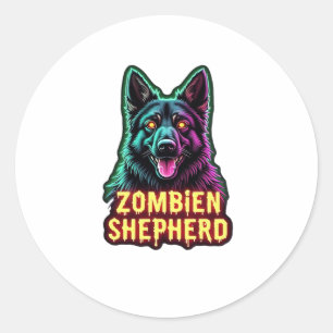 Deutscher Schäferhund GSD Shep Zombie Hund Hallowe Runder Aufkleber
