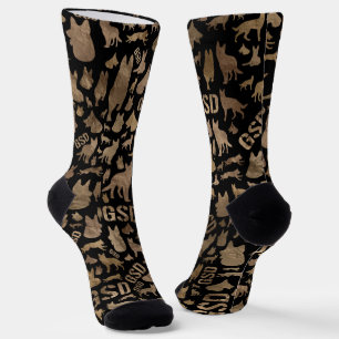 Deutscher Schäferhund - GSD Wortart Muster Socken