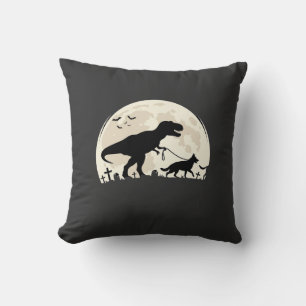 Deutscher Schäferhund Halloween Dinosaur Mond Silh Kissen