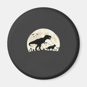 Deutscher Schäferhund Halloween Dinosaur Mond Silh Magnet