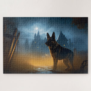 Deutscher Schäferhund Halloween Gruselig
