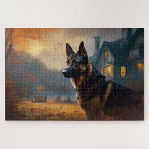 Deutscher Schäferhund Halloween Gruselig