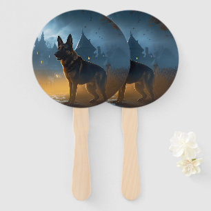 Deutscher Schäferhund Halloween Gruselig Fächer