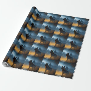 Deutscher Schäferhund Halloween Gruselig Geschenkpapier