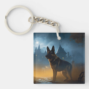Deutscher Schäferhund Halloween Gruselig Schlüsselanhänger