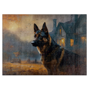 Deutscher Schäferhund Halloween Gruselig Schneidebrett