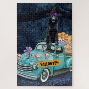 Deutscher Schäferhund Halloween LKW Gruselige Nach