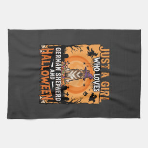 Deutscher Schäferhund Halloween Mädchen Hexe Hund Geschirrtuch