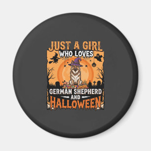 Deutscher Schäferhund Halloween Mädchen Hexe Hund Magnet