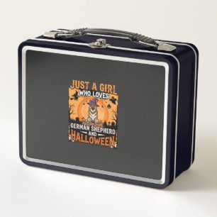 Deutscher Schäferhund Halloween Mädchen Hexe Hund Metall Brotdose