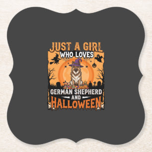 Deutscher Schäferhund Halloween Mädchen Hexe Hund Untersetzer