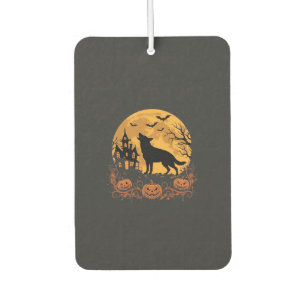 Deutscher Schäferhund Halloween Mond Kürbis Design Autolufterfrischer