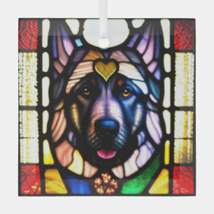 Deutscher Schäferhund "Hartglas" Ornament Aus Glas