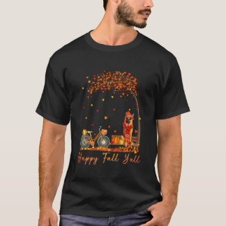 Deutscher Schäferhund Herbst Pumpkin Truck Mappe T T-Shirt