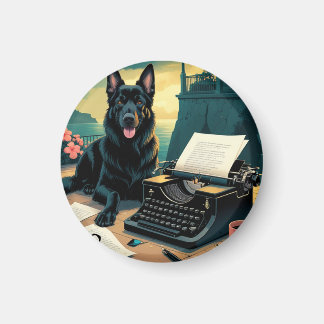 Deutscher Schäferhund Herr vintage Magnet