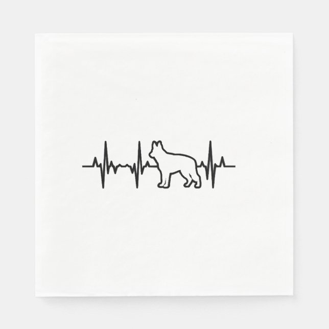 Deutscher Schäferhund Herzschlag Serviette (Vorderseite)