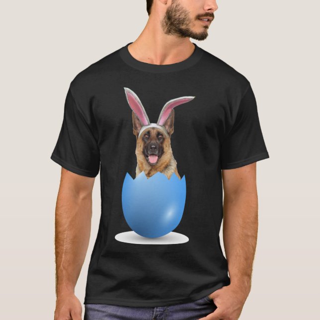 Deutscher Schäferhund Hund Ostern Bunny Cfarbred E T-Shirt (Vorderseite)