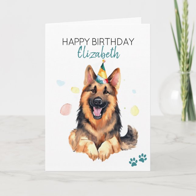 Deutscher Schäferhund Hund Personalisiert Happy Ge Karte (Vorderseite)
