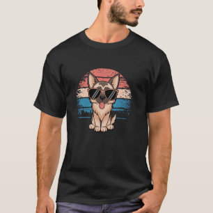Deutscher Schäferhund Hund Sonnenbrille Sonnenunte T-Shirt
