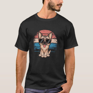 Deutscher Schäferhund Hund Sonnenbrille Sonnenunte T-Shirt