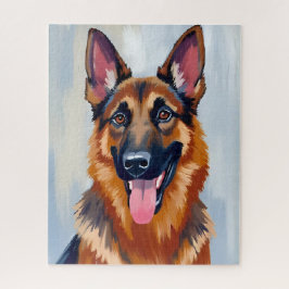 Deutscher Schäferhund | Hund Wasserfarbe Haustier