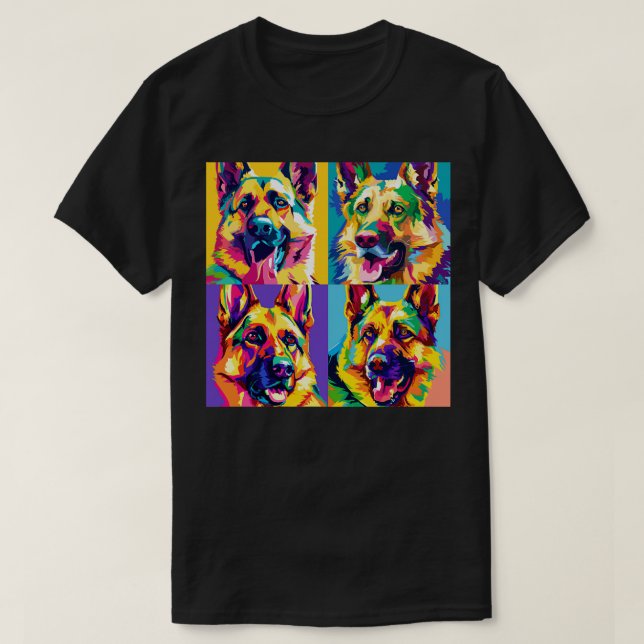 Deutscher Schäferhund Hunde Kunst Hund Lover Gesch T-Shirt (Design vorne)
