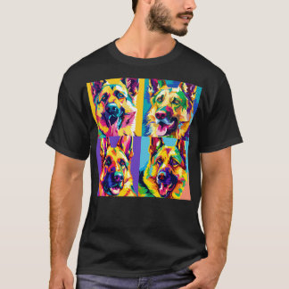 Deutscher Schäferhund Hunde Kunst Hund Lover Gesch T-Shirt