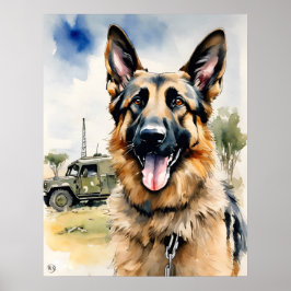 Deutscher Schäferhund - Hundekunst drucken Poster