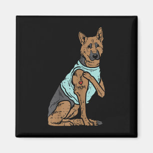 Deutscher Schäferhund I Liebe Mama Tattoo K9 Dog L Magnet