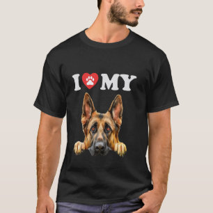 Deutscher Schäferhund Ich Liebe Meinen Hund Lustig T-Shirt