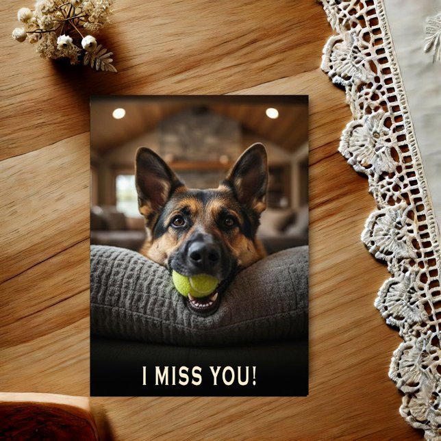 Deutscher Schäferhund Ich vermisse dich Postkarte (Von Creator hochgeladen)