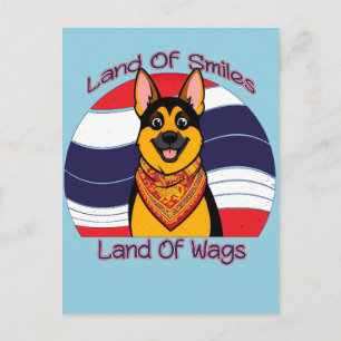 Deutscher Schäferhund im Land der Smiles und Wedel Postkarte