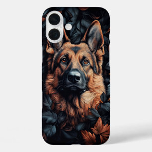Deutscher Schäferhund in Blättern iPhone 16 Plus Hülle