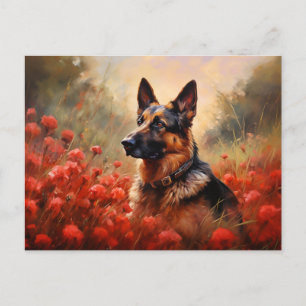 Deutscher Schäferhund in Pappi Postkarte
