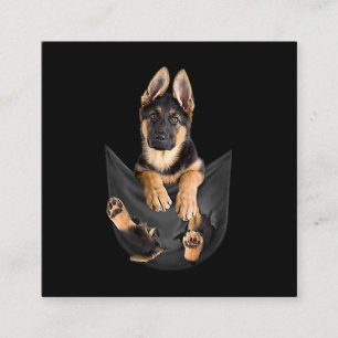 Deutscher Schäferhund in Pocket T - Shirt Funny D Quadratische Visitenkarte