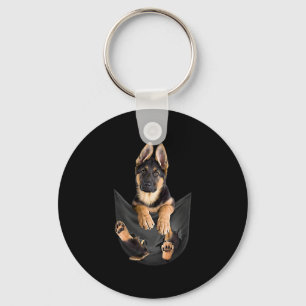 Deutscher Schäferhund in Pocket T - Shirt Funny D Schlüsselanhänger