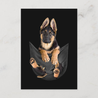 Deutscher Schäferhund in Pocket T - Shirt Funny Do Begleitkarte
