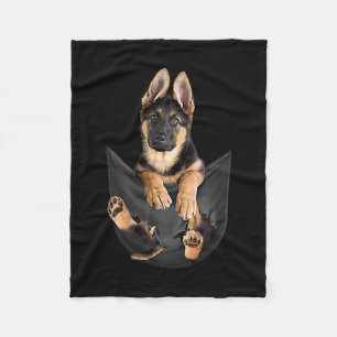 Deutscher Schäferhund in Pocket T - Shirt Funny Do Fleecedecke