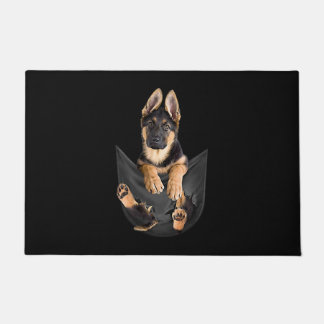 Deutscher Schäferhund in Pocket T - Shirt Funny Do Fußmatte