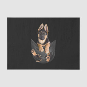 Deutscher Schäferhund in Pocket T - Shirt Funny Do Seidenpapier