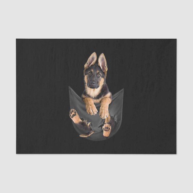 Deutscher Schäferhund in Pocket T - Shirt Funny Do Seidenpapier (Vorderseite)